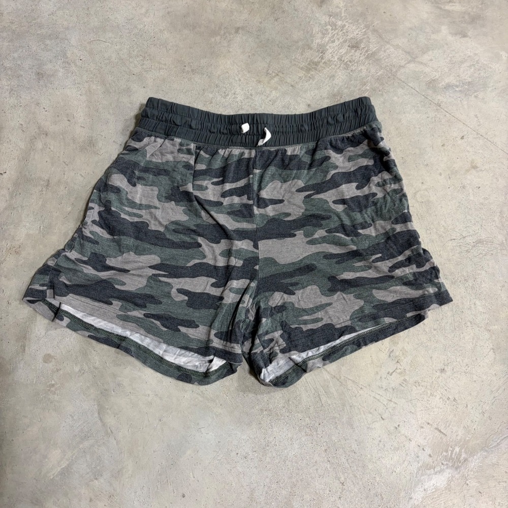 Little Sleepies Adult Pajama Shorts Camo Bamboo Viscose Green Grey Small